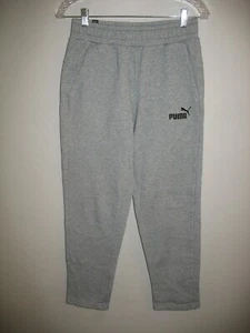 Boys Youth XL Puma Sweatpants Gray Straight Leg Elastic Drawstring Waist Pockets - Picture 1 of 8