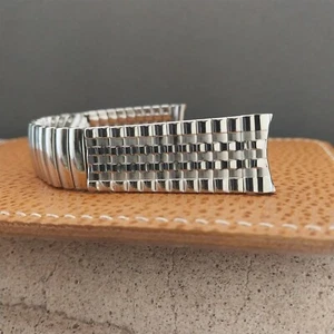 Vintage 17.2mm Mira-Flex USA Stainless Steel Classic Stretch 1960s Watch Band - Picture 1 of 5