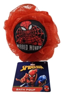 Marvel SpiderMan 'Webbed Wonder' Kids Bath Pouf, Red Ages 3+ - Image 1 of 3
