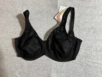 new ROSA FAIA Womens BRA 42 F 95 Comfort BLACK Underwire Minimizer full 3 hooks - Image 1 of 4