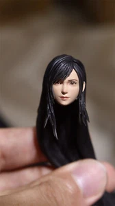 6" Final Fantasy Tifa Lockhart Head Carving With Hair For 1/12 Action Figure Toy - Picture 1 of 4