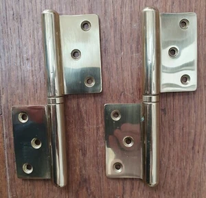 2x Solid Brass Lift Off Hinges LEFT HAND imported from Rome, ๐ฎ๐น refb3 SIN 140 - Picture 1 of 5