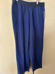DKNY Navy Blue Size 2 Women’s Pants  Elastic Black Waist - Picture 1 of 7