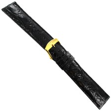 18mm ZRC Black Padded Genuine Crocodile Made In France Mens Band Reg 5650601
