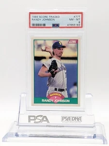1989 Score Traded Randy Johnson RC Card #77T PSA 8 Near Mint Mariners HOF RC - Picture 1 of 2