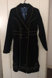 Dr. Who TARDIS Corduroy Coat, Women's L Hot Topic Long Embroidered Jacket - Picture 1 of 7