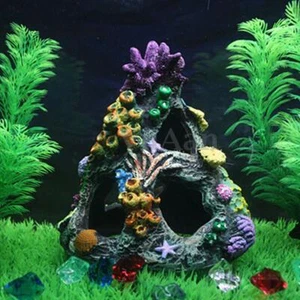 Fish Tank Resin Coral Mountain View Cave Rockery Landscape Aquarium Decoration - Picture 1 of 5