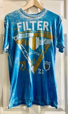 Camiseta de manga corta Filter azul medio de carreras para hombre. D3 Foto 1 de 3