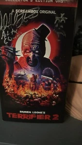 Terrifier 2 VHS ~ SIGNED With Clown Doodle Pic~ Art The Clown ~ - Picture 1 of 1