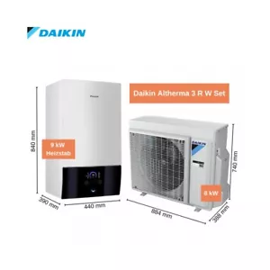 Daikin Altherma 3 R W Komplett-Set 8 kW Wärmepumpe Heizstab 9 kW Heizen Kühlen - Bild 1 von 17