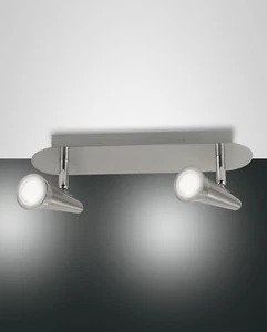 Lampada Da Soffitto LED Fabas Luce Niko 2Fla 3325-82-178 Argento - Foto 1 di 2