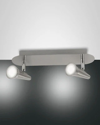 Lampada Da Soffitto LED Fabas Luce Niko 2Fla 3325-82-178 Argento - Immagine 1 di 2