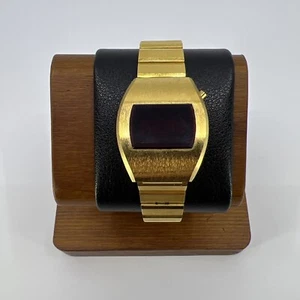 1970's Vintage Retro Mercury LED Digital Gold plated QUARTZ Watch Not Working - Picture 1 of 5
