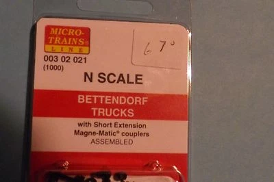 N Scale Micro-Train Couplers BETTENDORF SHORT EXT(1000) truck # 003 02 021 - Image 1 of 2