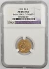 1915 $2.50 Gold Indian Head Quarter Eagle Pre 33 AGW .12094 Oz NGC AU Details