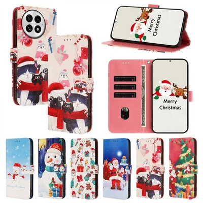 For OnePlus 13T 12 11 9 Nord N10 N200 N300 Christmas Painted Wallet Phone Cover - Image 1 of 4