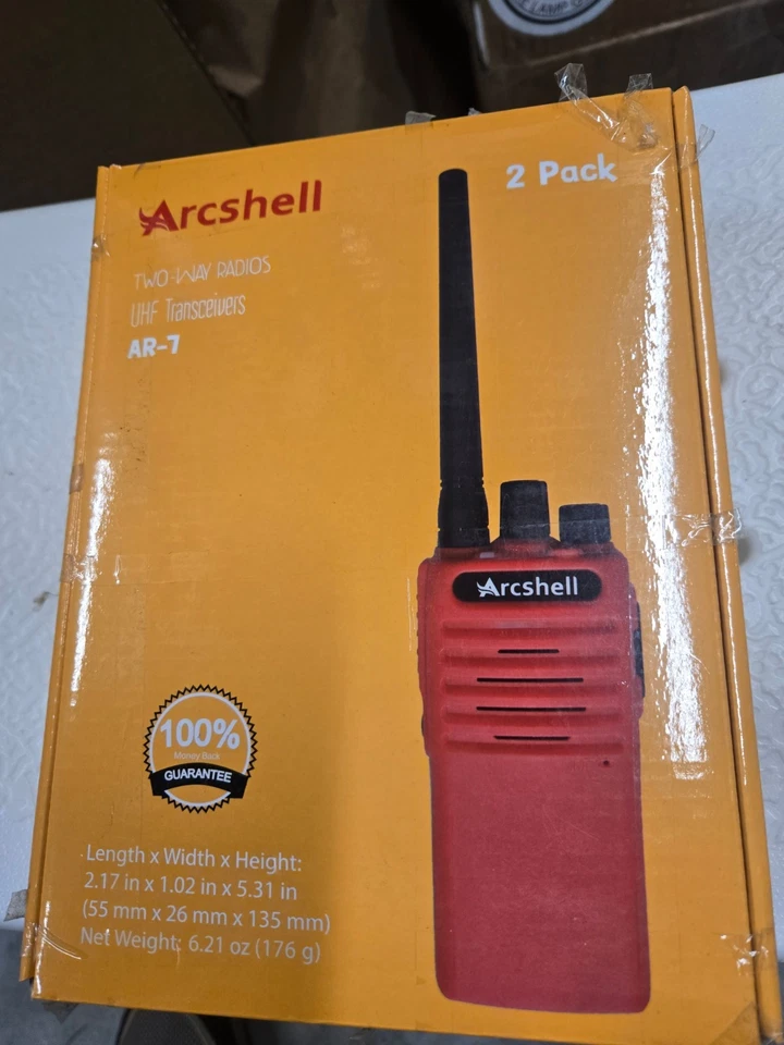 2 Arcshell AR-7 UHF 16 Channels Rechargeable 2-Way Radio Walkie Talkies Chargers - Image 1 of 3