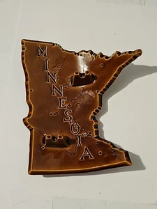 Minnesota Shape Ashtray Vintage Brown Ceramic - Bild 1 von 3