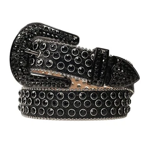 Studded Rhinestone Belt for Men and Women - Fashionable Sparkly Diamond Desig... - Picture 1 of 4