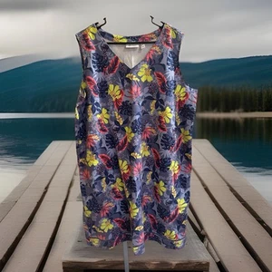 Denim & co. Flowery Sleeveless Dress Or Coverup XL - Picture 1 of 4