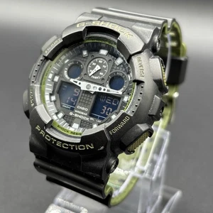 Casio G-Shock GA-100L-1A Chronograph Watch Black And Green Analog Digital 200M - Bild 1 von 8