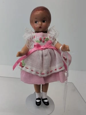 5” Vintage Repro Effanbee Doll “Wee Patsy" Vinyl Cute Pink Dress Restrung #T - Image 1 of 4