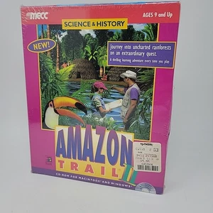 Vintage Amazon Trail II Pc Viaggio nelle foreste pluviali Uncharted MECC Win95 Mac NUOVO - Foto 1 di 13
