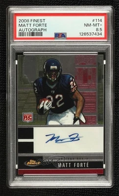 2008 Topps Finest Rookie Auto Matt Forte #114 PSA 8.5 RC - Image 1 of 3