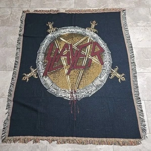 SLAYER Vintage RARE THROW BLANKET 60 X 50 - Picture 1 of 10