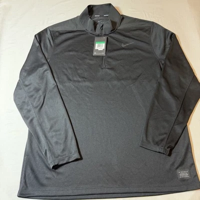 Nike Dri-Fit 1/4 Zip Golf Top Long Sleeve Black Men Size XL AH5548-010 - Image 1 of 4