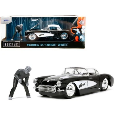 Universal Monsters 1957 Chevrolet Corvette & Wolfman Figure 1:24 Scale Car Foto 1 de 4