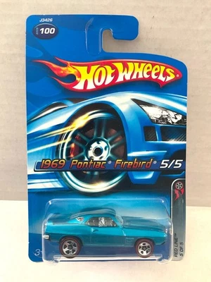 Hot Wheels 1969 Firebird Red Line Series - 2006 #100 - azul, Redline 5 radios Foto 1 de 3