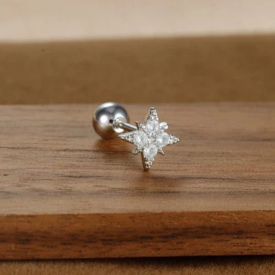 Pendientes de aro de cadena con borla de acero inoxidable para mujer joyería piercing de circón verde Foto 1 de 4