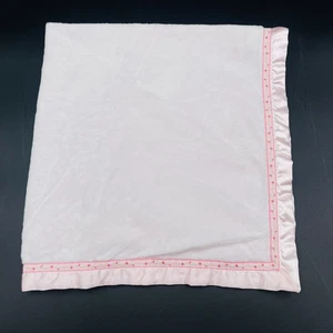 Carter's Baby Blanket Pretty in Pink Satin Trim Floral Ribbon Satin Back - Picture 1 of 6