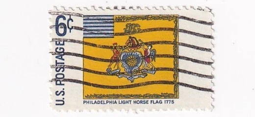STAMP US SCOTT 1353 "Philadelphia Light Horse Flag" 6 CENT 1968 USED WAVE - A - Image 1 of 1