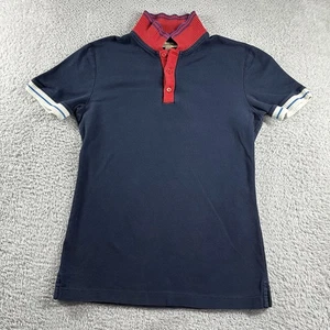 VINTAGE Burberry Poloshirt Damen kleiner Pullover Colorblock dunkelblau Designer - Bild 1 von 10