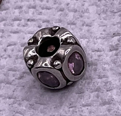 BRAZALETE CHAMILIA RETIRADO PLATA ESTERLINA PÚRPURA PIEDRA DE NACIMIENTO CUENTAS ENCANTO Foto 1 de 4