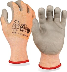WOLF Hi-Viz A5 Cut Rated Breathable Polyethylene Seamless Safety Garden Glove - Picture 1 of 5