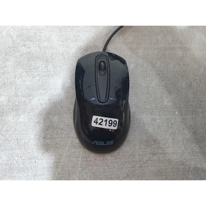 Asus MOBTUO Optical Mouse Black Wired Portable 1000 DPI 3-Buttons Scroll Wheel - Picture 1 of 8