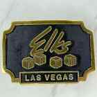 Vintage Gold Tone and Black Elks Las Vegas Casino Dice Belt Buckle