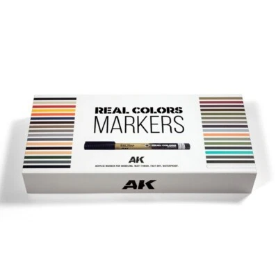 AK INTERACTIVE REAL COLORS MARKERS 34 COLORI ACRILICI PER MODELLISMO - Immagine 1 di 2