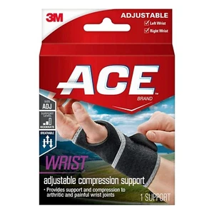 Soporte de muñeca de compresión ajustable marca ACE, negro - talla única para todos - Imagen 1 de 5