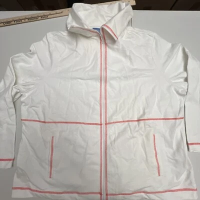 Chaqueta Casual Corner Annex Cremallera Completa Manga Larga Blanco Naranja Costura 1X Nueva con Etiquetas Foto 1 de 4