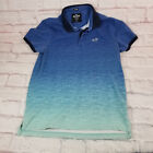 Hollister Mens Polo Shirt Size M Epic Flex Stretch Short Sleeve Blue