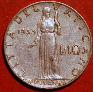 Vatican City 10 Lire 1953 KM# 52.1 - Picture 1 of 2