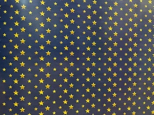 Hallmark Wrapping Paper Christmas Gold Stars Blue 100 sq ft Jumbo Roll Holiday - Picture 1 of 2