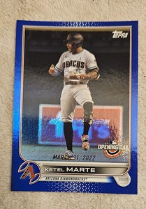 2022 TOPPS OPENING DAY BASEBALL BLUE FOIL KETEL MARTE ARIZONA DIAMONDBACKS #217