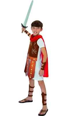 Disfraz de Gladiador Romano Niños Niños Edad 7-9 Día Mundial del Libro Centurión. Foto 1 de 4