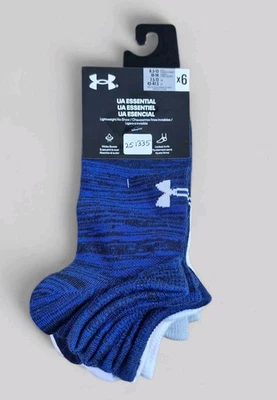 UNDER ARMOUR Hombres Calcetines No Show Mechas Ligeras Sudor 6 Pares Zapato Talla 8.5-13  Foto 1 de 3