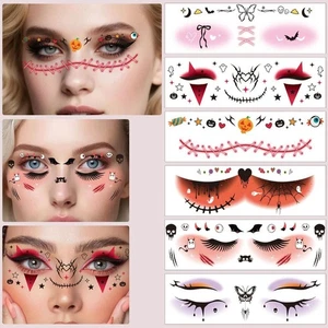 12pcs Waterproof Cheek Temporary Stickers Disposable Bat Face Stickers Ball - Picture 1 of 9